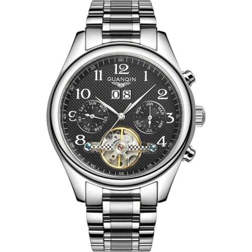 2020 Guanqin GQ10029 New mens watch top brand luxury fashion automatic watch all steel mechanical waterproof Reloj homebres