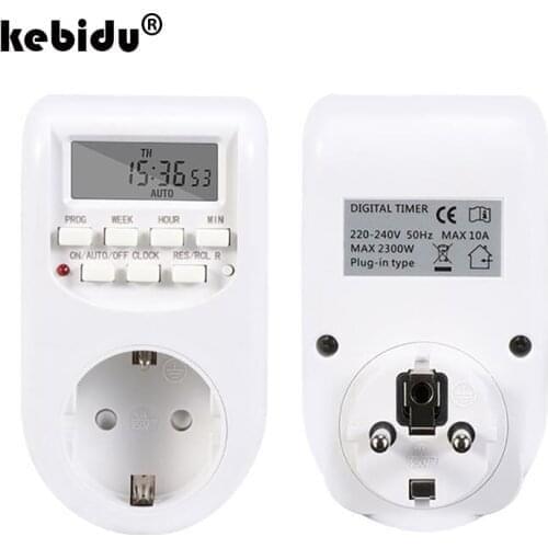Kebidu LCD Display Digital Weekly Programmable Electrical Wall Power Socket Timer Switch Outlet Time Clock