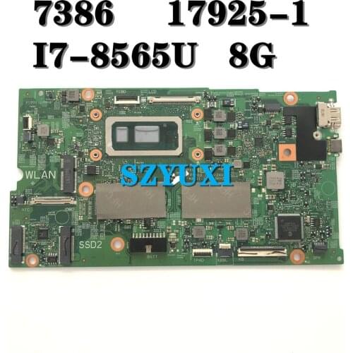 I7-8550U 8GB FOR Dell Inspiron 13 7386 Laptop Motherboard Rague one 17925-1 CN-0V86CW V86CW Mainboard 100% Tested
