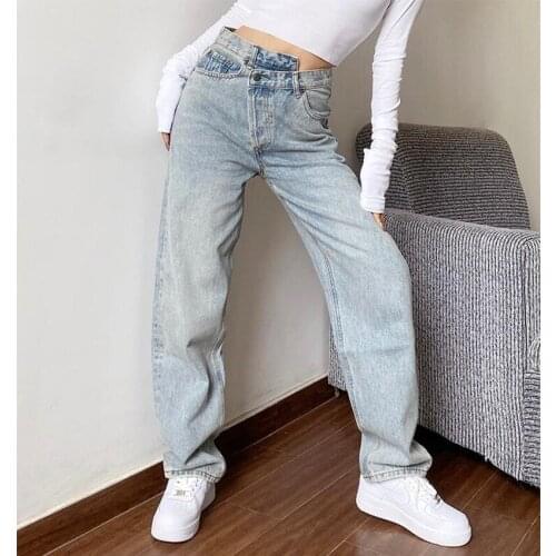 Fashion Jeans Womens Jeans Baggay High Waist Straight Pants Women Blue Black Fashion Casual Loose Undefined Trousers