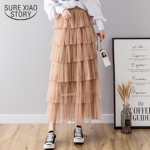 Fashion skirts women spring 2019 high waist female long skirts for women elegant feminine ladies pleated skirts 1931 50