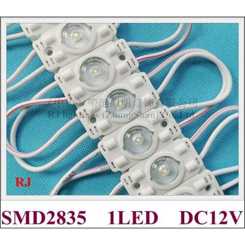 LED light module injection DC12V 32mm*16mm*8mm SMD 2835 1 LED 0.5W 70lm with diffuse lens 170 degree beam angle aluminum PCB