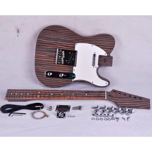 DIY Electric Guitar Kit Zebrawood Body and Neck TL Style