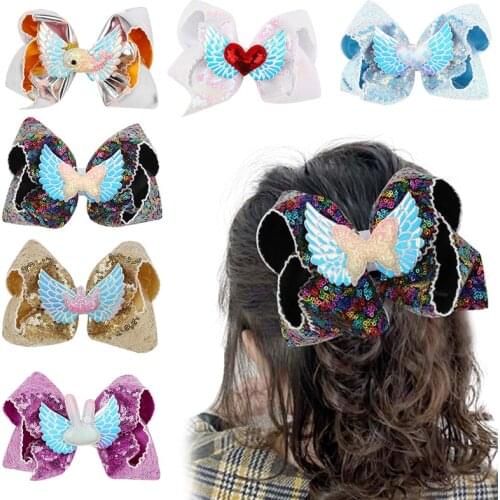 2021 New Bow Grosgrain Ribbon Hairgrip Clips Bow-knot Print Grosgrain Ribbon Hair Bows With Clip Kids Hair Accessories