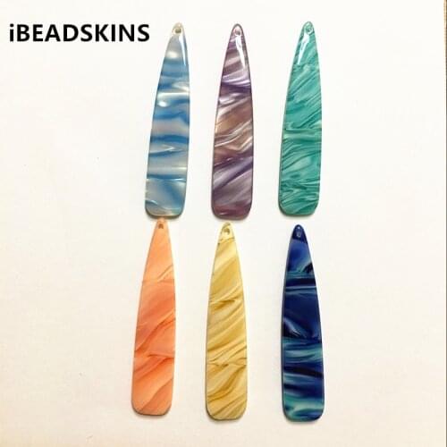 New arrival!54x12mm 50pcs/lot acetic acid imitate marble drop-shape charms for earring/Jewelry DIY(As shown)