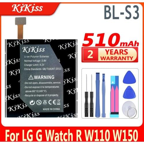 New 510mAh BLS3 Li-Polymer Replacement Battery for LG G Watch R Uhr W110 W150 BL-S3 Watch Battery
