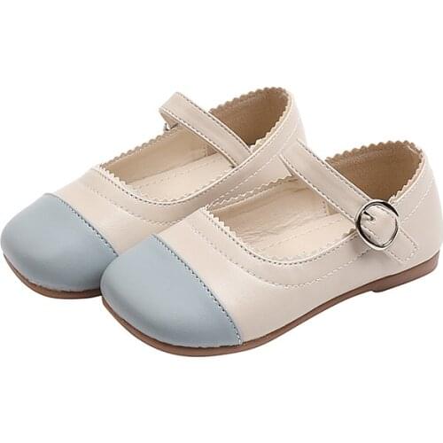 Girls Princess Shoes 2021 Autumn New Fashion Childrens Leather Shoes Western Style Soft Sole Baby Shoes Cute Casual Flats 21-30