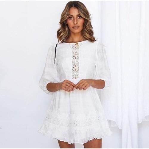 Scoop Neck A Line Homecoming Dresses Open Back Short Sleeves Mini Junior Graduation Dress Party Gown White YSAN860