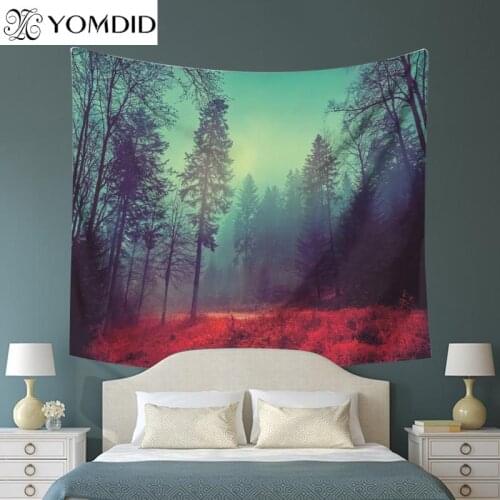 Hanging Tapestry Wall Decoration Tapestries Beautiful Scenery Polyester Fiber Cloth Tree Night Scene Printed Tapestry Tapiz