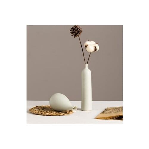 Simple Ceramic Dried Flower Vase Set Japanese Retro Flower Arrangement Living Room Coffee Table Decoration Hydroponics