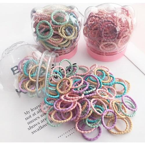 2021 New Fashion Children Cute Colors Soft Elastic Hair Bands Baby Girls Lovely Scrunchies Rubber Bands Kids Hair Accessories