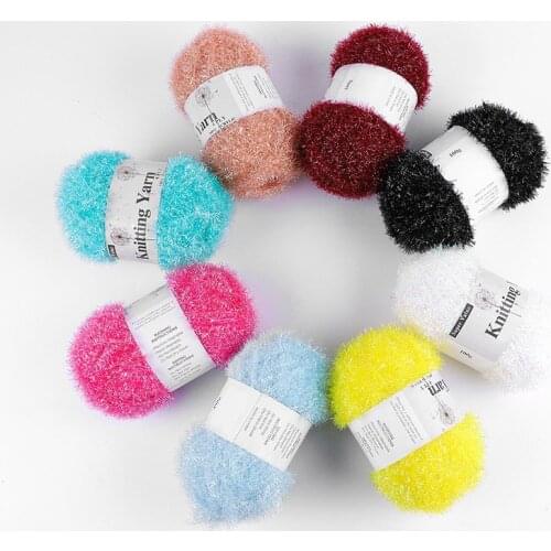 Luxury Acrylic Yarn Bling Hand Knitting Yarn 100g/ball New Fashion Glass Yarn Thread for Crocheting Bag Clothing Supplier