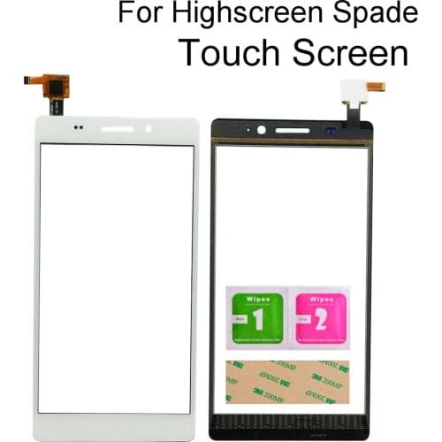 Touchscreen For Highscreen Spade Touch Screen Glass Digitizer Panel Lens Sensor Front Glass 5.5'' Mobile Phone Adhesive