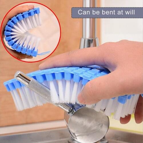 Bend Cleaning Brush Kitchen Sink Bathroom Dead Corner Brush Laundry Bath Household Faucet Cleaning Brush Portable Cleaning Brush