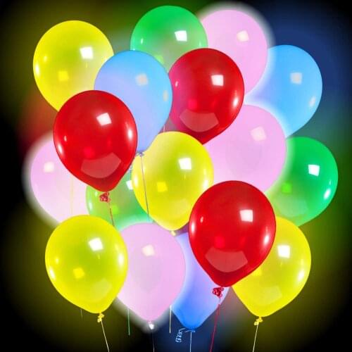5pcs LED Light up Balloons 12inch White Latex Balloon Glowing Party LED Balloons for Birthday Wedding Party Festival Decorations