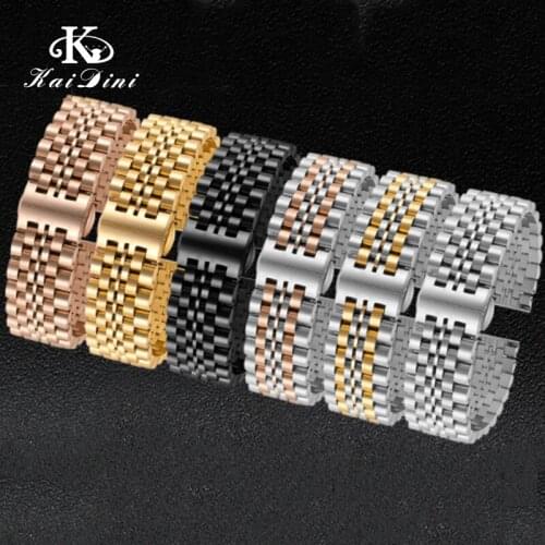 Steel belt men and women Solid fine steel watch chain Metal Watch Band Strap fashion sports Accessories 14mm 16mm 18mm 20mm 22mm