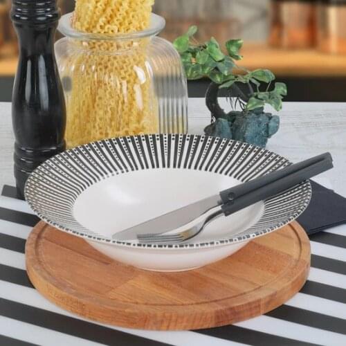 Lines Delta pasta plate 26 cm 1 Pcs Ceramic посуда vajilla dinner platespratos de jantar тарелки для еды platos Посуда plateau