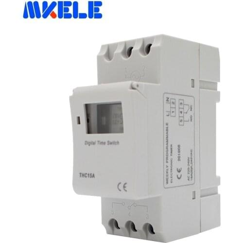 THC15A 7 Days Adjustable Programmable Setting Clock/ On/ Off Time Digital Timer Switch Relay 220-240V