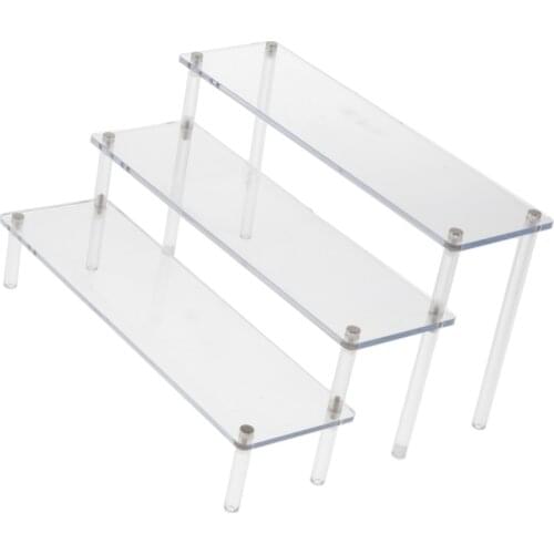 3-Tier Acrylic Rack Makeup Figure Model Desktop Storage Display Stand Risers