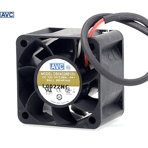 1pcs New 4028 40mm double ball bearing fan DB04028B12U 1U server chassis cooling fan 12V 0.66A 40*40*28mm