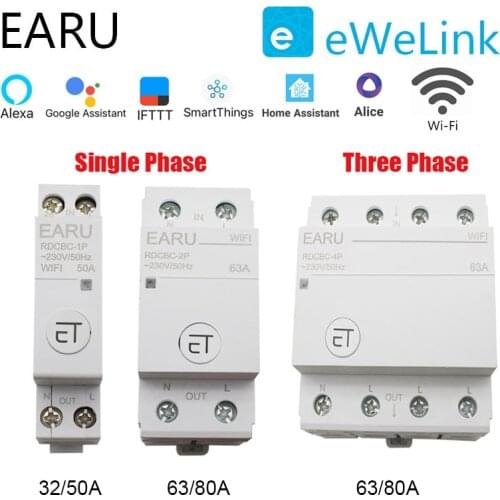 WiFi Circuit Breaker 1P+N/3P+N Time Timer Switch Relay Smart Home House Remote Control Voice Control For Alexa Google Home