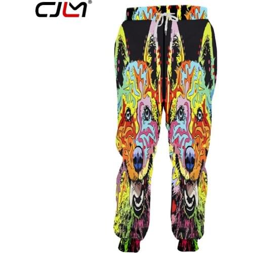 CJLM Man Colorful Funny Animal Pants 3D Printed Dog Pattern Clothing Unisex Wholesale Mens Oversized Sweatpants