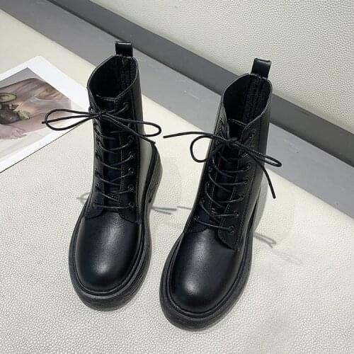 Womens shoes new knight boots womens long heel boots vintage thick motorcycle boots black short marten boots