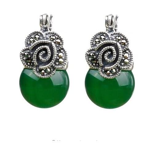 Earring Jewelry 925 Sterling semi-precious stones Garnet stud earrings Thai style Vintage Natural Freshwater Pearl female