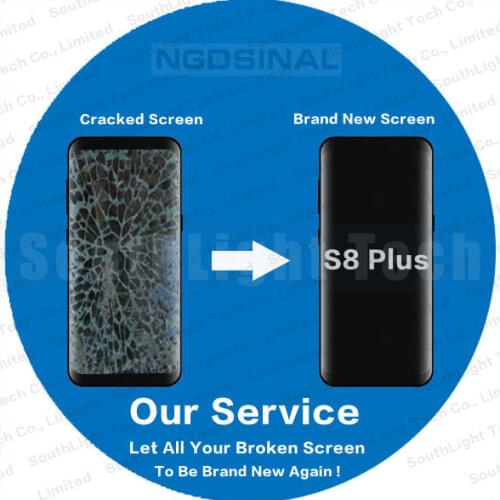 For Samsung Galaxy S8 Plus LCD Screen G955 Touch Digitizer Assembly With Frame Cracked Display Repair Refurbish Renew Service