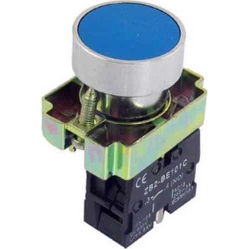 1 Pc 22mm 600V 10A ZB2-BA61 NO N/O Blue Sign Momentary Push Button Switch