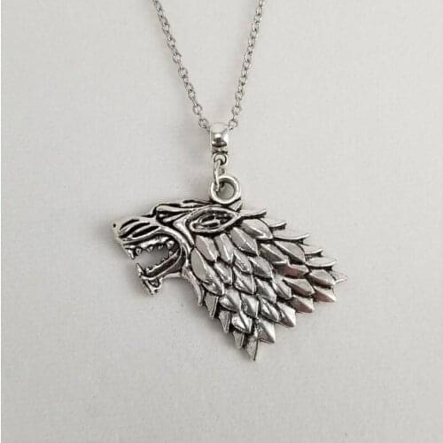 1pcs Wolf Head Necklace Pendant Animal Power Norse Viking Amulet Men Women Gift ,Direwolf Necklace, Gorge Jewelry
