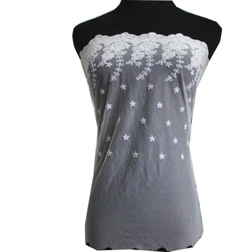 Cotton Lace Appliqued Cotton Embroidered Fabrics Black And White Mesh Scalloped 5 Yards Soft Nylon Tulle White Black 43-45CM