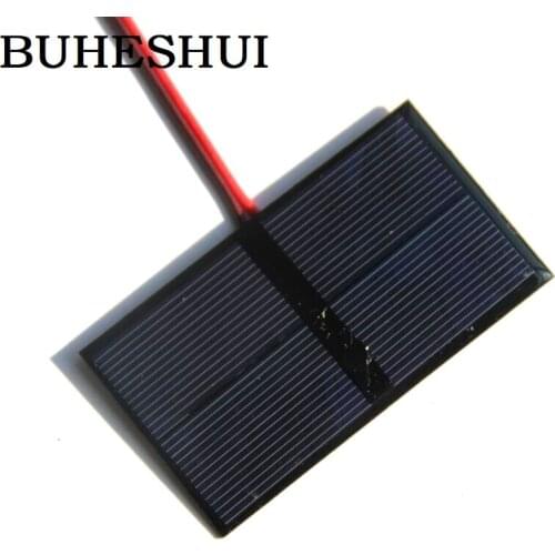 BUHESHUI 0.5W 1V Mini Solar Panel Polycrystalline Solar Cell Module+Cable/Wire DIY Solar Charger For Battety Study 80*45MM 10PCS