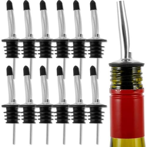 12PCS Stainless Steel Wine Liquor Pourer Wine Bottle Pourer Stopper Oil Bottle Pourer Stopper