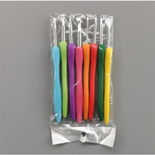 8pcs/set Crochet Hook 2.5-6.0mm Aluminum Crochet Needles With Colorful Soft Rubber Grip Cushioned Handles Knitting Needles