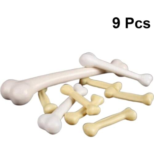 9pcs Halloween Props Plastic Savage Bone Chamber Bar Whole Person Props Simulative Human Bone Plastic Bones Model Bones Toy