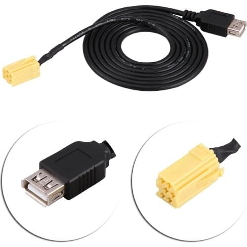 Car 153.5cm MINI-ISO 6Pin Connector Plug To USB Adapter Cable For Alfa Romeo 159 2007 Onwards For Fiat Grande Punto 2007 Onwards