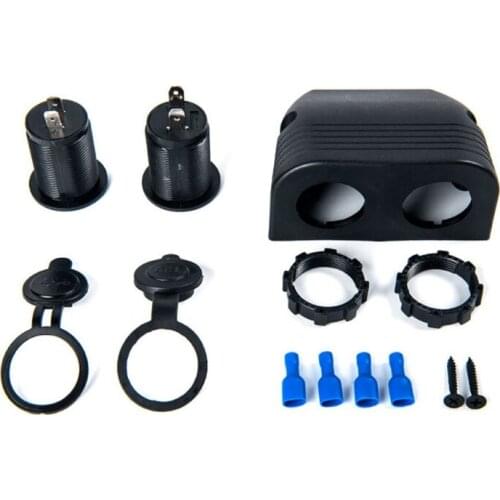 Dual USB Car Charger Cigarette Lighter Power Socket Two Hole Base For Truck Boat