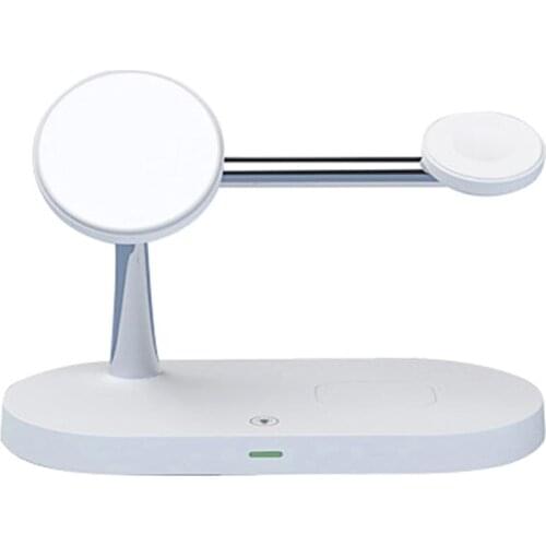 Three-in-one Wireless Charger for Mobile Phone Watch Headset Vertical Fast Universal with Integrated Cable Slot