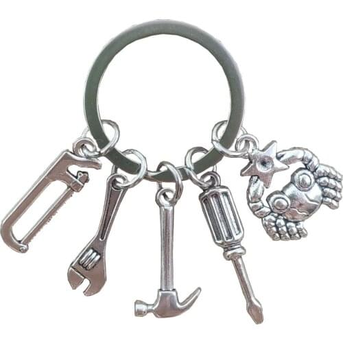 12 Signs Constellations Zodiac Keychain Key Ring Tammer Tool Wrench Bolt Driver Style Father Grandpa Repairman Man Gift