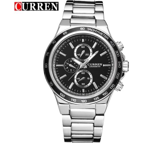 CURREN Watches Men Top Luxury Brand Stainless Steel Business Watches Casual Watch Quartz Watches relogio masculino 8011
