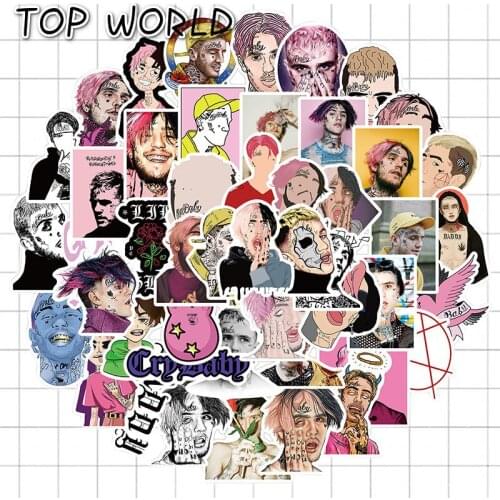 10/50pcs/set American Singer Lil Peep Cartoon Stickers For Laptop Motorcycle Bicycles Skateboard Car Travel Case Phone Case