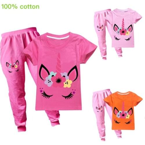 Unicorn Kids Sweatshirts Fashion Kids Hooded Short sleeveT Shirt Baby Toddler Girls Kids Clothes Girls Casual Sportswear
