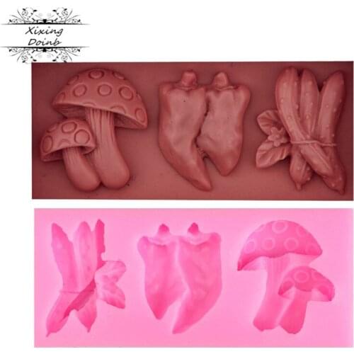 DIY vegetable mushroom green pepper shape chocolate cake decoration tool Kitchen Baking silica gel mold