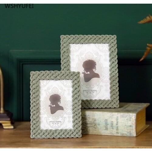WSHYUFEI 6/7 inch resin photo frame Desktop decoration Cute picture album frame Vintage frame wall art Home office supplies