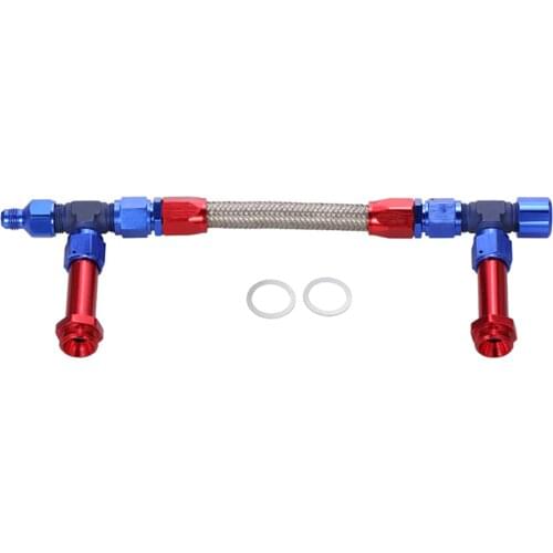 Carb Braided Fuel Line-8 Braided Stainless Steel Carburetor Dual Inlet Line Kit Car Styling
