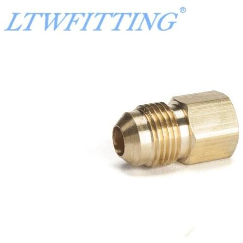 LTWFITTING Brass Flare 3/8" OD x 1/8" Female NPT Female Connector Tube Fitting