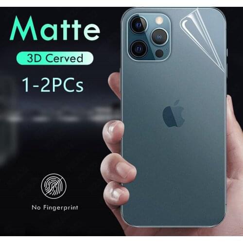 2PCs Full Cover Matte Back Screen Protector For iPhone 6 6s 7 8 X XR XS 11 12 Mini Pro Plus SE 2020 Back Frosted Hydrogel Film