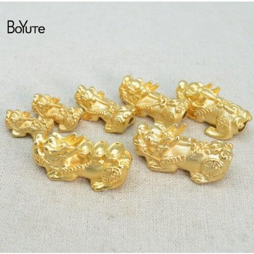 BoYuTe (2 Pieces/Lot) Matte Gold Plated Brass Brave Troops Beads Factory Wholesale Handmade Beaded Diy Jewelry Accessories