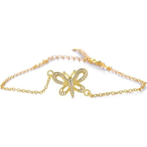 Micro-inlaid zircon Butterfly dish Fashion lucky necklace bracelet Chain jewelry Classic simple fashion accessories best gifts